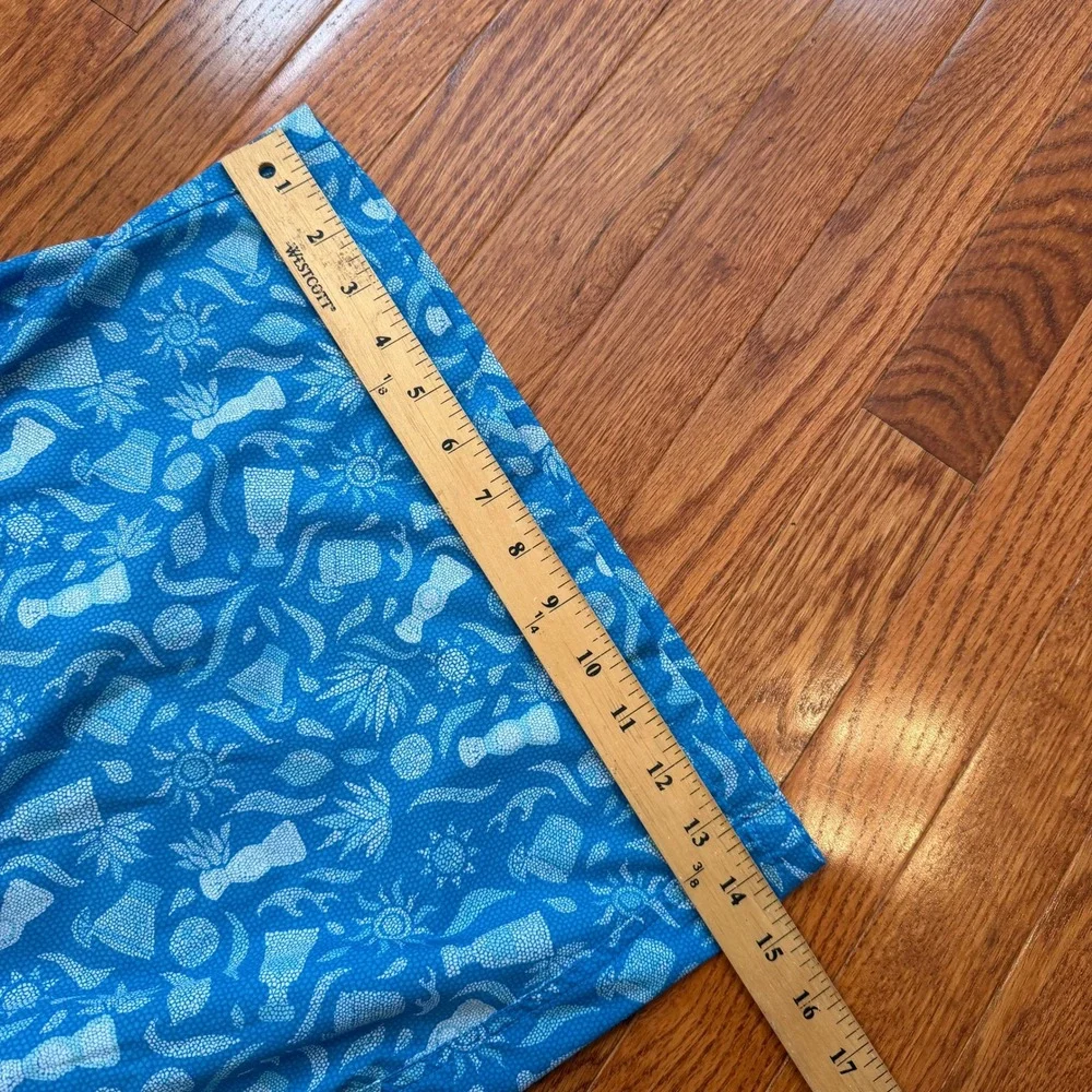Peter Millar Swim Trunks Mens 2XL Blue Tequila Agave Print Mesh Lined Beachwear